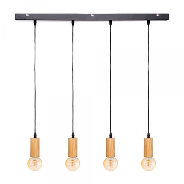 Lámpara de techo coleccion "ays" e27 60w color negro/beige 110 x 100 cm